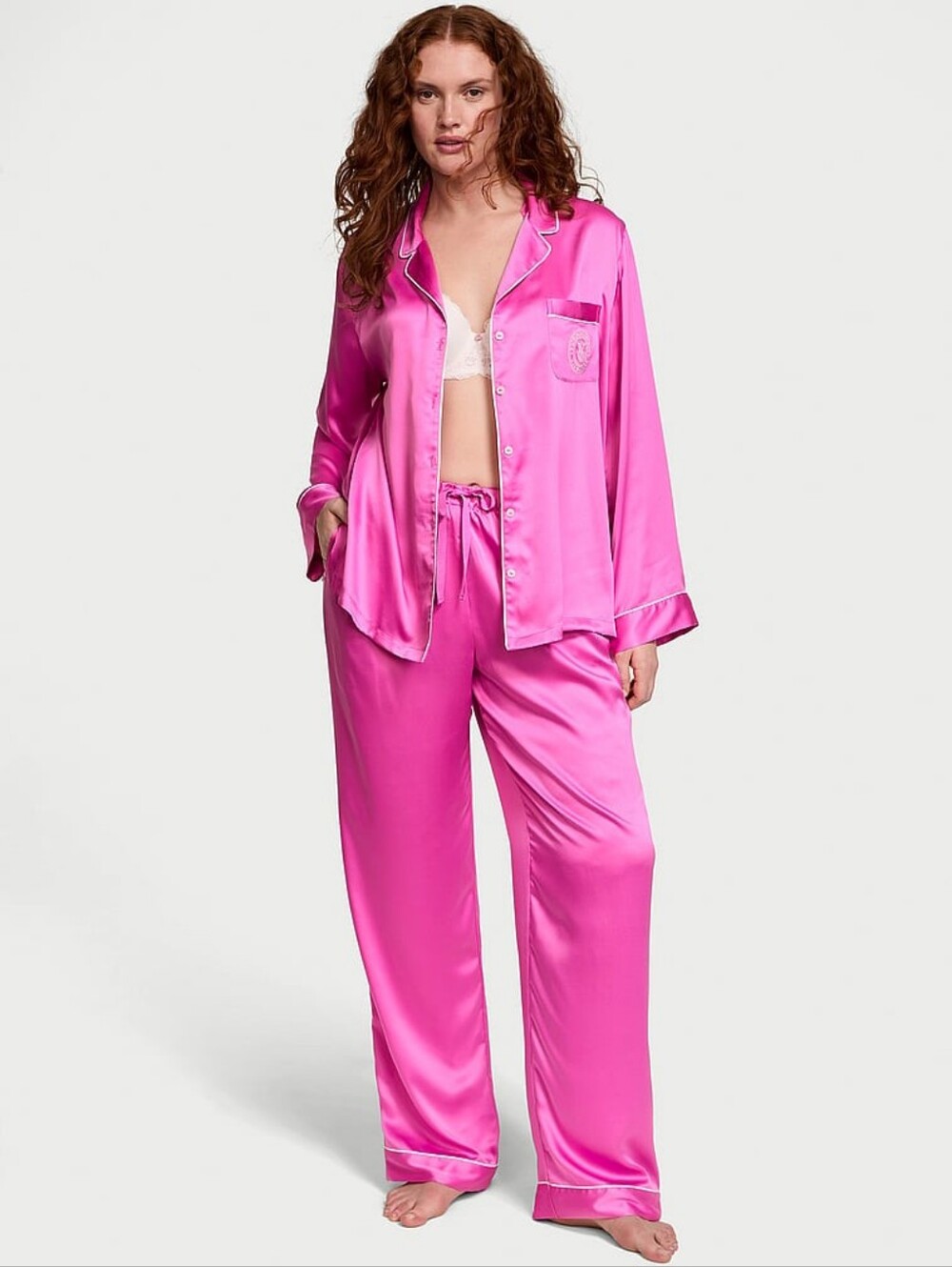 NWT VICTORIA'S SECRET Glazed Satin Long‎ Pajama Set